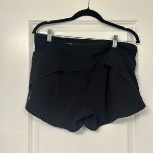 Black Lululemon Speed Up shorts, size 10